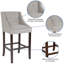 Tabouret de bar transitionnel en noyer capitonné avec garniture cloutée-750917133-746023956
