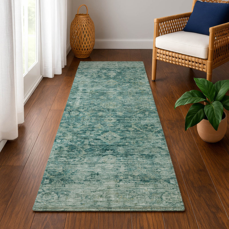 Premium Machine Washable Otte AMF1773 Border Rug, Runner 2'3" x 7'6"