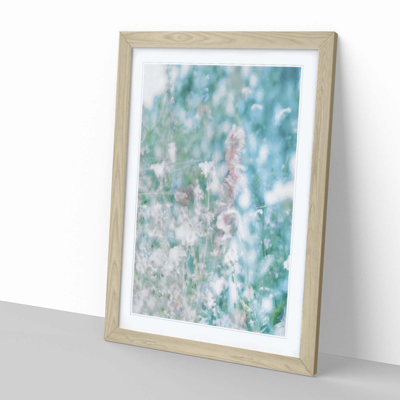Wild Flower in Abstract - Framed Print, 60cm H x 40cm W x 2cm D, Oak