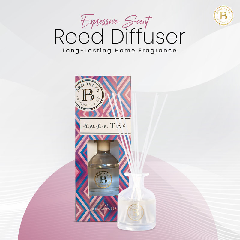 Brooklyn Fragrance Co. - Diffuseur d'arômes - Parfum luxueux de luxe durable - Parfum d'ambiance pour la maison - Diffuseur à roseaux pour une grande pièce - 100 ml