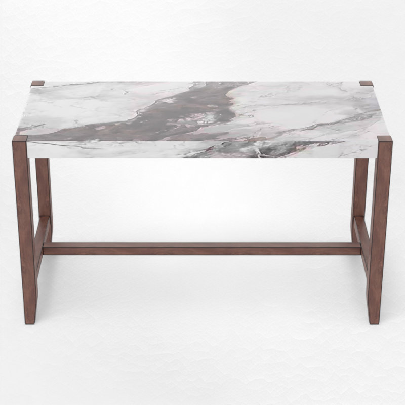 Counter Height Dining Table, White/Brown