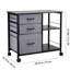 Classeur mobile avec 3 tiroirs en tissu et 2 tablettes ouvertes - Organisez des fournitures de bureau à structure stable et brune avec un espace de rangement spacieux pour la construction