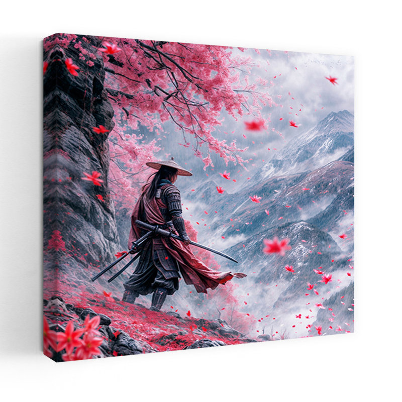 Dashiell Contemporary Art Abstract Contemporary Cherry Flower Landscape Wall Art - Wrapped Canvas Print