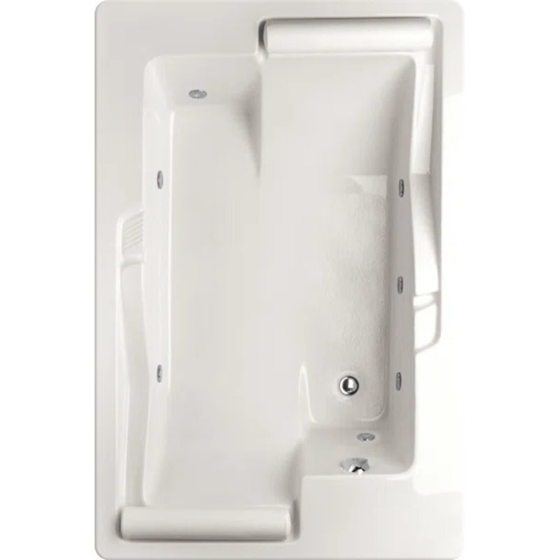 Ashley 72'' L Bathtub, White, Satin Chrome