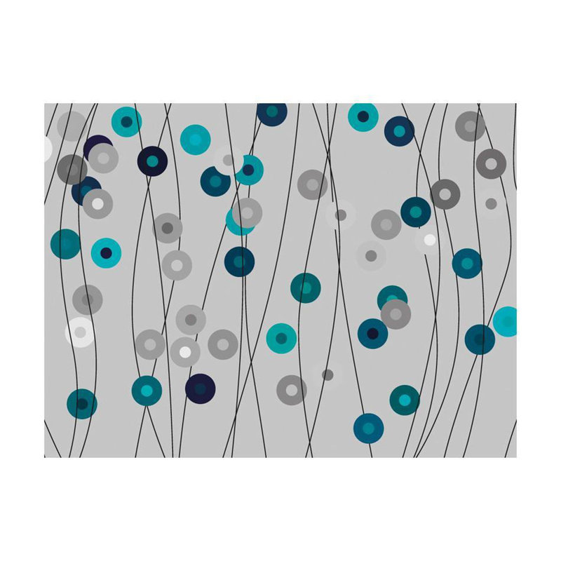 Papier peint intissé - Pois abstraits, Gris, L 90 po x l 118 po