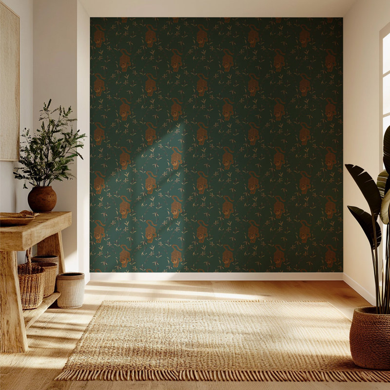 Stalking Tiger - Wallpaper, Paper, Non-Pasted, Green
