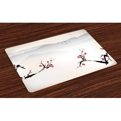 Wilmar Nature Sakura Flower and Gulls Placemat