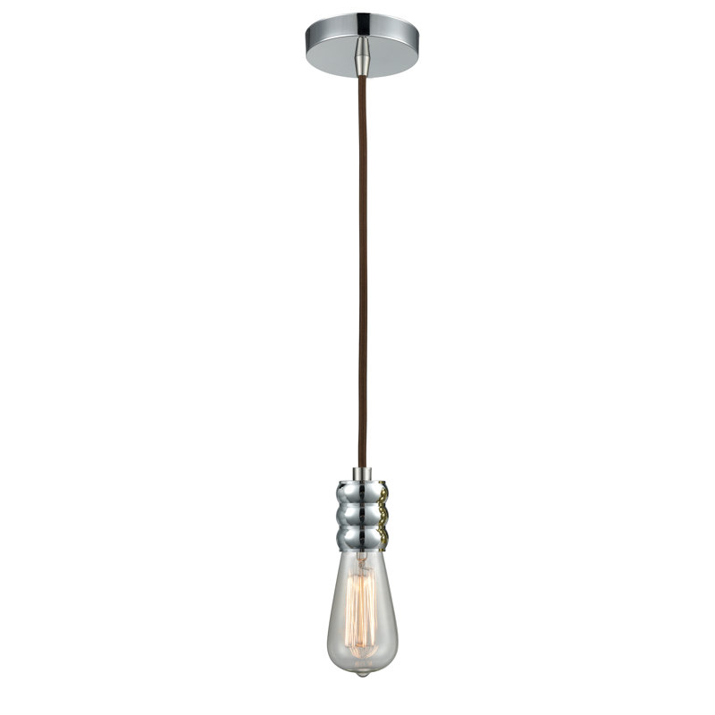 Almaree 1 - Light Pendant, Polished Chrome/Brown