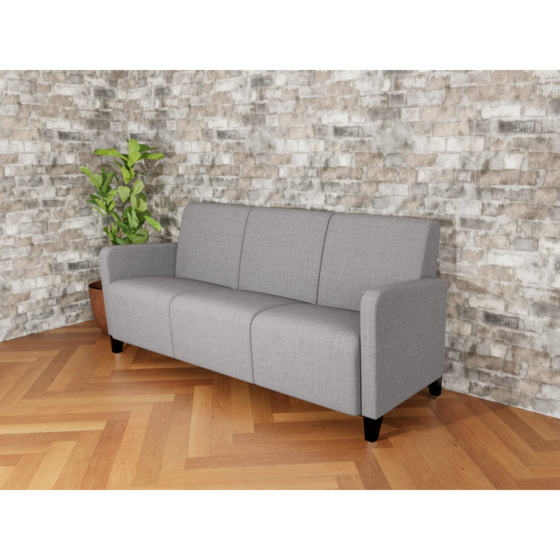 Fauteuil de réception 3 places Ravenna, Bois noir, Gris chambray