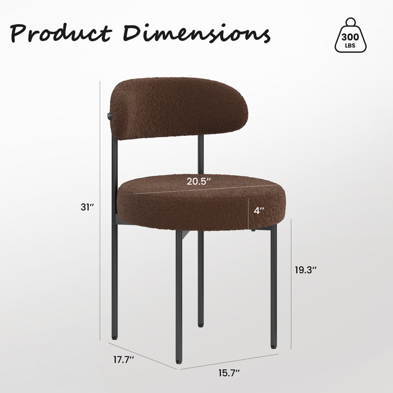 Chaise rembourrée Keerthika, Brun