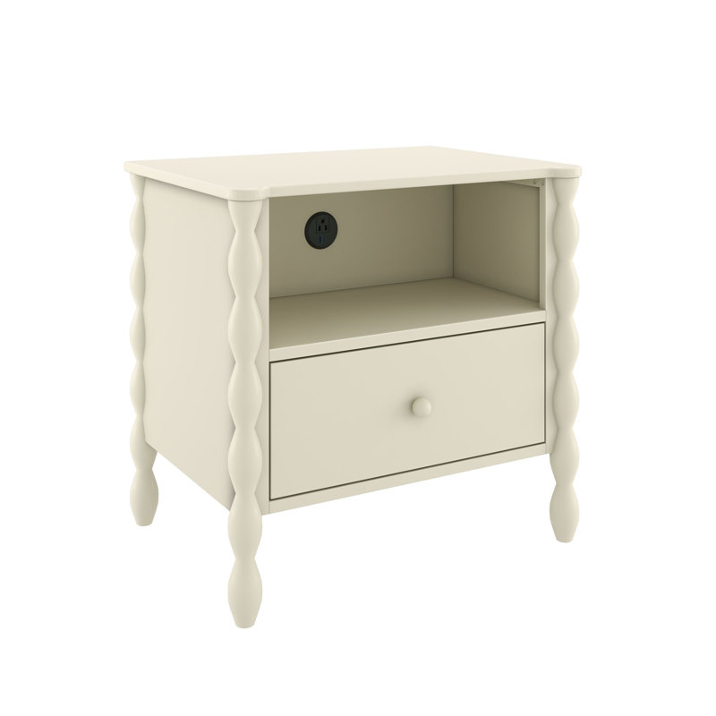 Table de chevet avec tiroir Jenny Lind, White