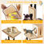  Wood Cat Tree w/Dual Cat Condos Sturdy Metal Tubes Frame Sisal Scratching Posts