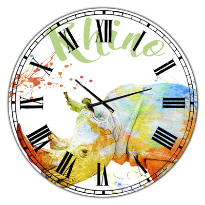 Horloge murale colorée avec animaux de safari colorés B