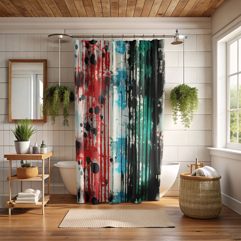 Bold Stripes - Premium Shower Curtain, 74"H x 71"W