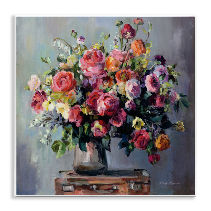 «Abundant Rose Bouquet», art mural sur bois par Marilyn Hageman