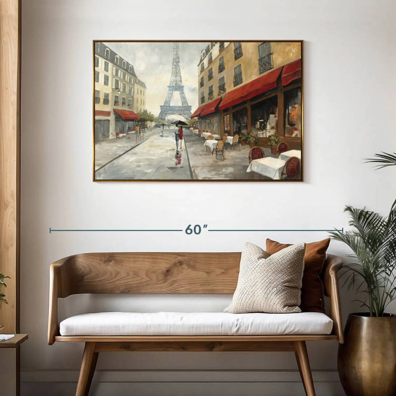 Le matin à Paris, Cadre flottant doré, 43 po x 29 po