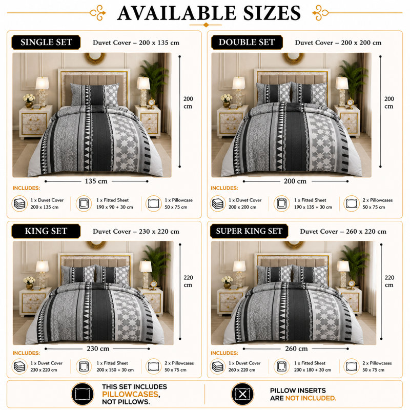Microfiber Floral Duvet Cover Set, Double Duvet Cover + 3 Additional Pieces
