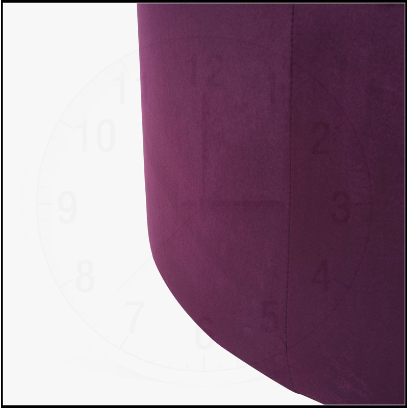 Luxurious Round Ottoman with Versatile Use, Perfect for Modern and Elegant Living Spaces, Purple Velvet