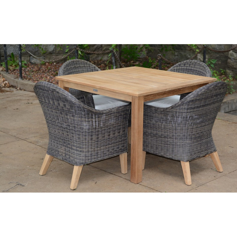 Vienna Wicker Outdoor Dining Armchair, Brown, Cast Charcoal