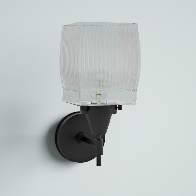 Gayle Armed Sconce, Incandescent, Matte Black