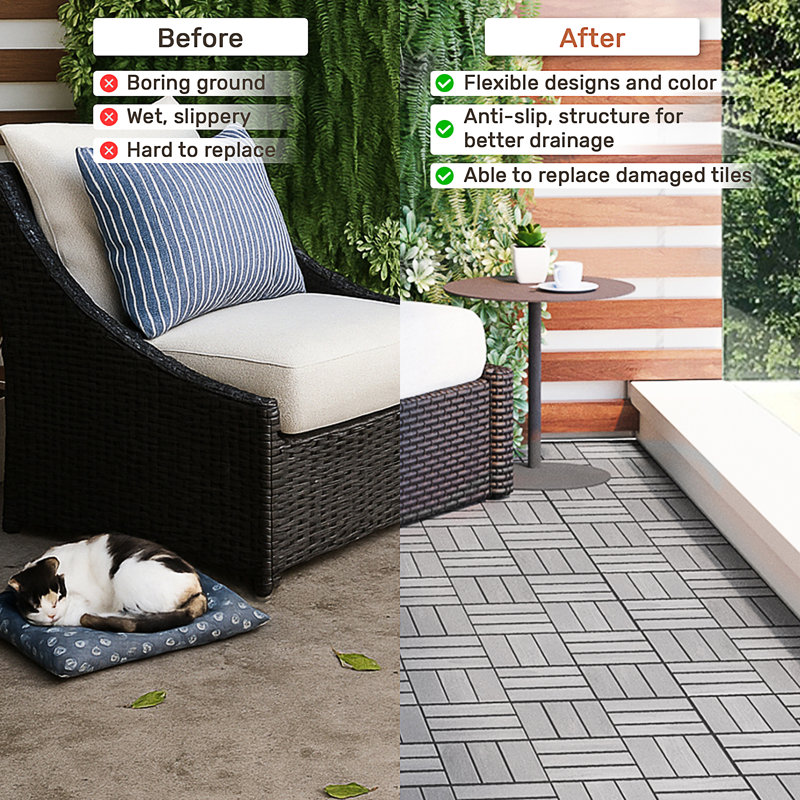 30 carreaux de terrasse à emboîtement