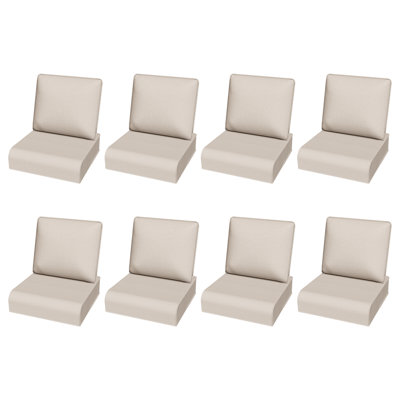 All-Weather Outdoor Sofa Cushions, Olefin Fabric Water & UV Resistant Replacement Cushions for Patio Furniture, Beige, Blue, Red, 1-5 Pairs