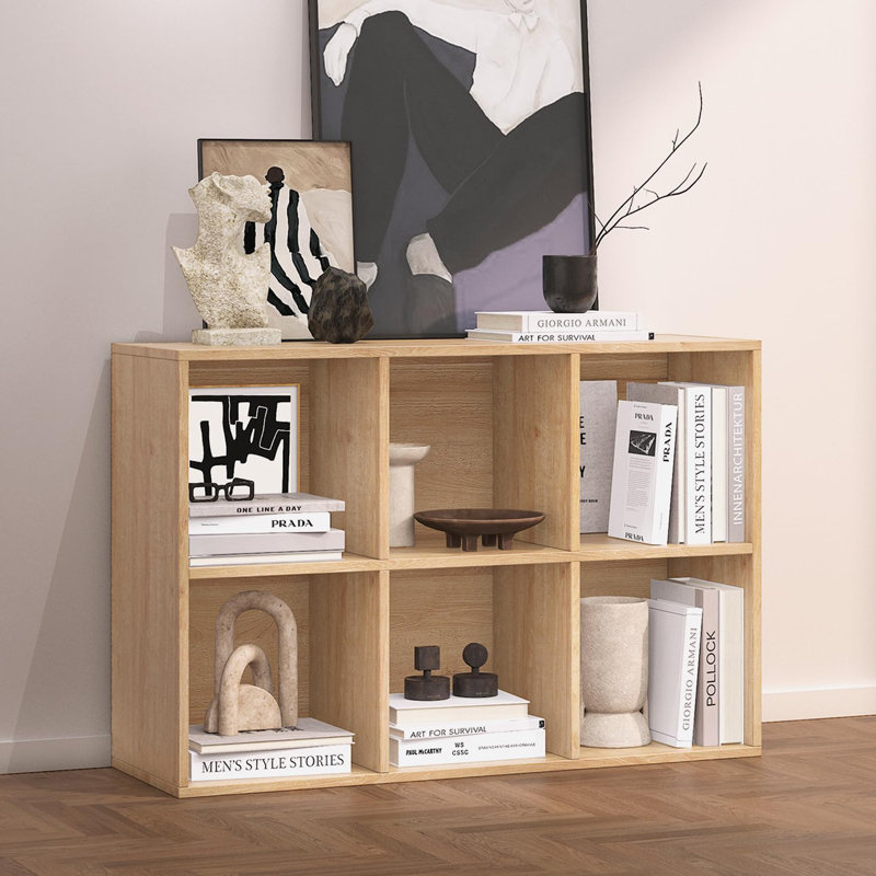 Organisateur de rangement à 6 cubes, bibliothèque avec panneau arrière épaissi, armoire de rangement à tablette ouverte, verticale ou horizontale