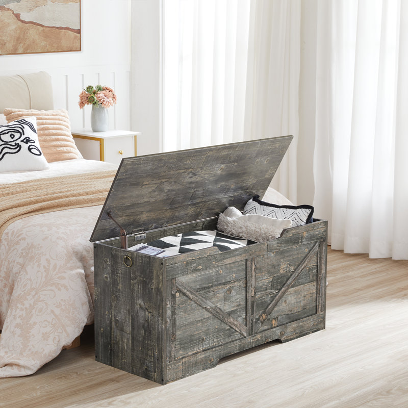 Banc de rangement l 39,4 po Lingle, Gris rétro