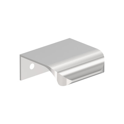 Streamline Tab 1-3/4 inch (44mm) Length Polished Chrome Cabinet Edge Pull - 10 Pack