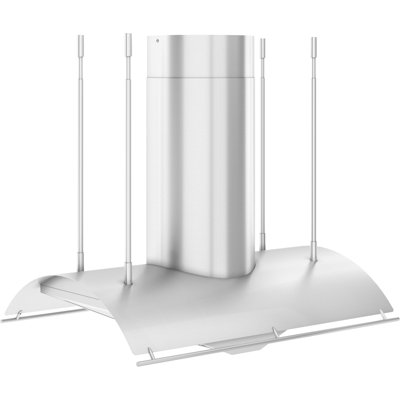 Designer 36" Ducted Island Range Hood in Silver with Nightlight (BODY ONLY)