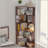 64.6"H 6-Tier L-Shaped Corner Bookshelf – 15mm Thick Wood Grain Particle Board, Anti-Drop Baffle & Anti-Tipping Device for Living Room/Bedroom/Home Office-1495587440