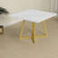 Table de salle à manger compacte dorée et blanche, conception en métal MDF pour la cuisine
