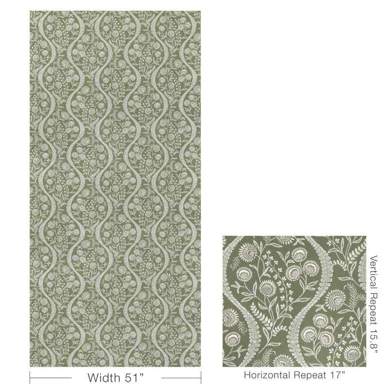 Floriblanca Fabric, Green