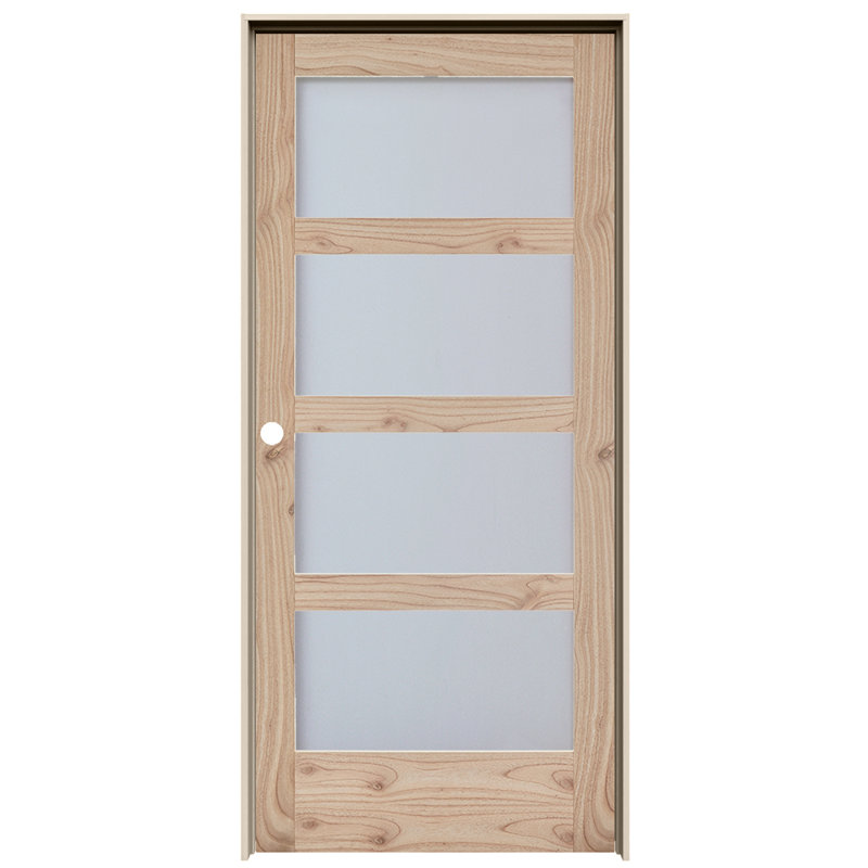 Porte intérieure pré-suspendue en cèdre blanc MODA 4-Lite, 30 po x 80 po, Côté droit