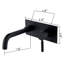 Robinet mural noir mat avec robinet de lavabo de salle de bain moderne