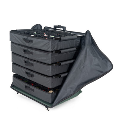 Telescoping Ornament Storage Box with Dividers