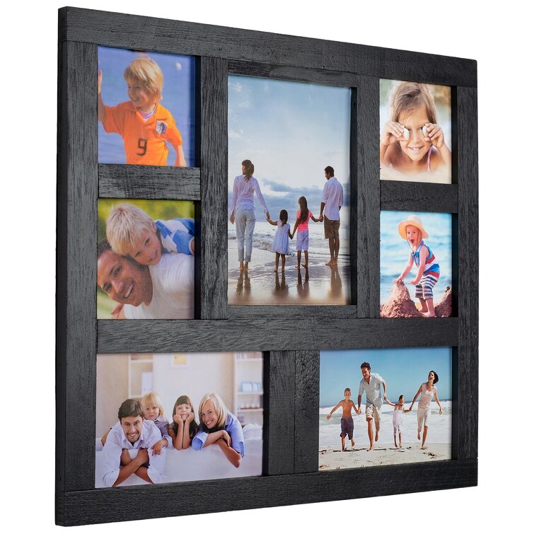 Collage Picture Frames from Rustic Distressed Wood: Holds Four 4x6