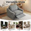 Fauteuil inclinable électrique en tissu avec ports de chargement USB, canapé une place zéro gravité avec accoudoirs inclinés - Gris-486102913-486102970