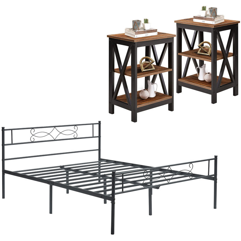 Alsa Piece Bedroom Set, Brown, Full / Double