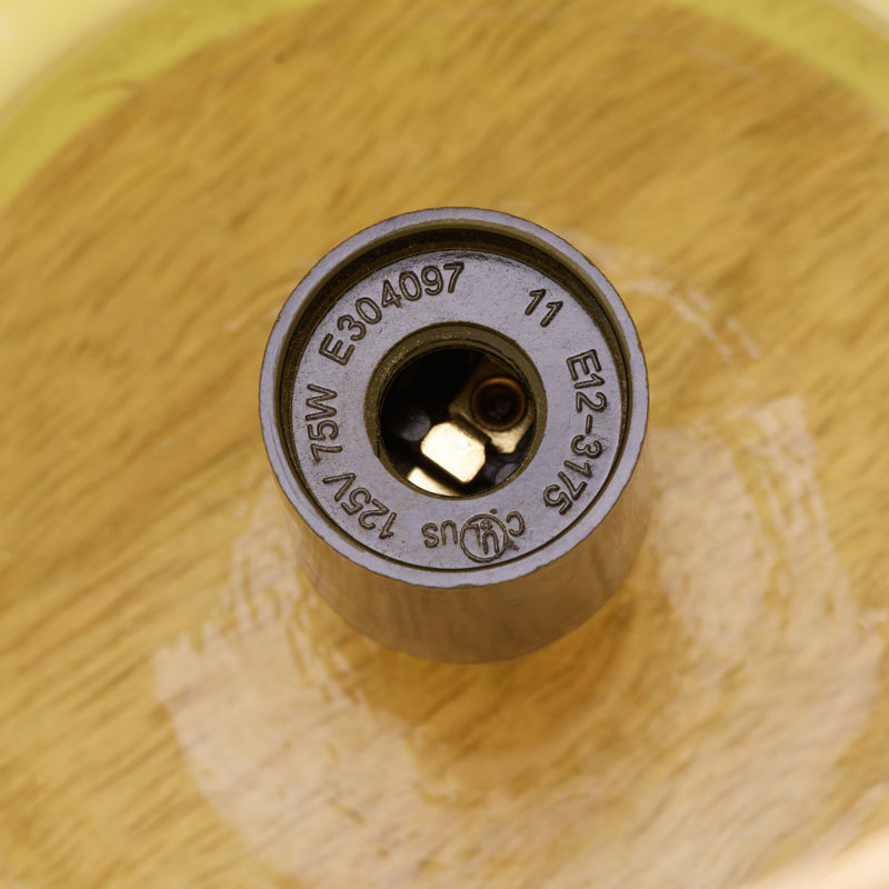 Lampe d'appoint à abat-jour trapézoïdale jaune et doré H 7,75 po Emily