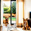 Bol pour animaux de compagnie - gris foncé, réglable, bois recyclé, oie ajustable gris eau
