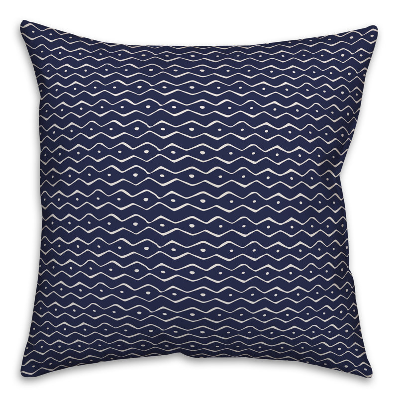  Housse et insert de coussin carré Tally, 20 po x 20 po, Bleu marine à chevrons 2