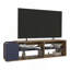 Meuble télé Solene avec tablettes ouvertes pour divers espaces de rangement modernes, console média pour le salon, chêne naturel, bleu