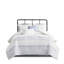 Ensemble de literie surdimensionnée en coton 6 pièces pour très grand lit, édredon rembourré, rayures modernes colorées, très grand lavable à la machine, sacs visibles tissés texturés-124917977