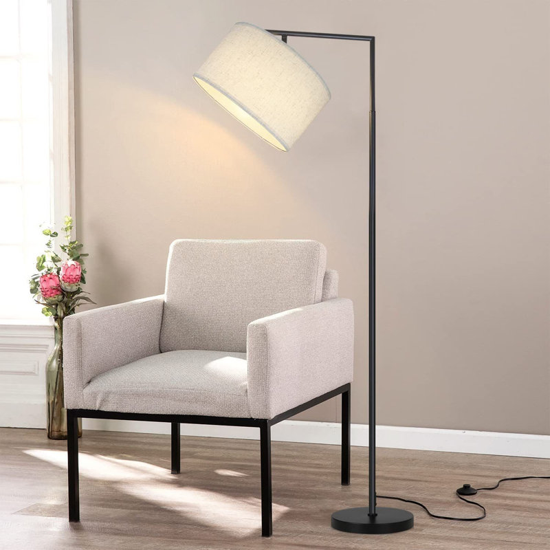 Jaesa 166cm Swing Arm Floor Lamp, White