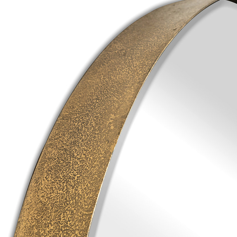 Miroir rond 30 po x 34 po doré avec cadre en fer. Embellissez votre vestibule. Idéal pour les vestibules, les salons, les chambres à coucher, les meubles-lavabos et les vestibules