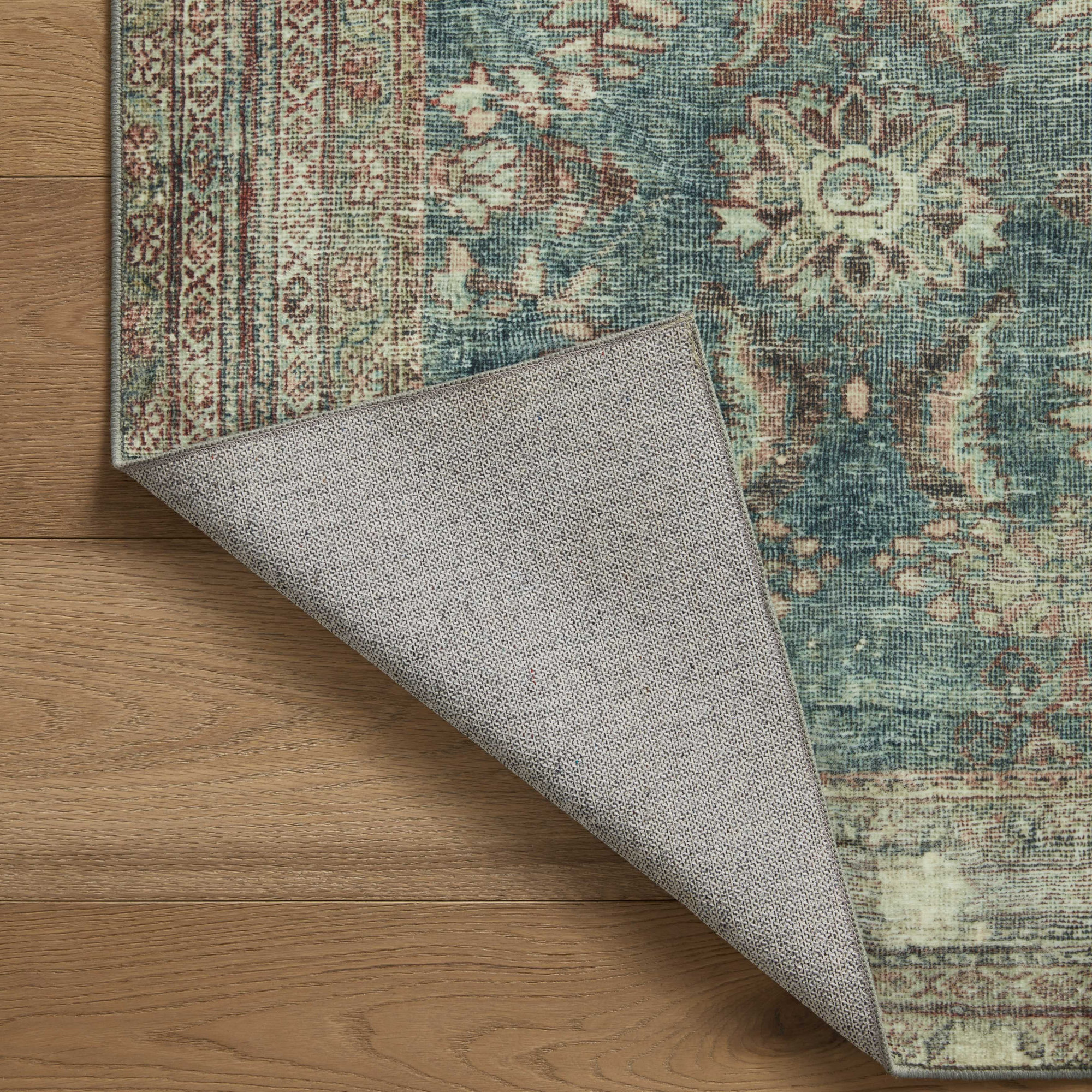 Magnolia Home By Joanna Gaines X Loloi Banks Machine Washable Ocean / Spice Area Rug, Runner 2'6" x 12'