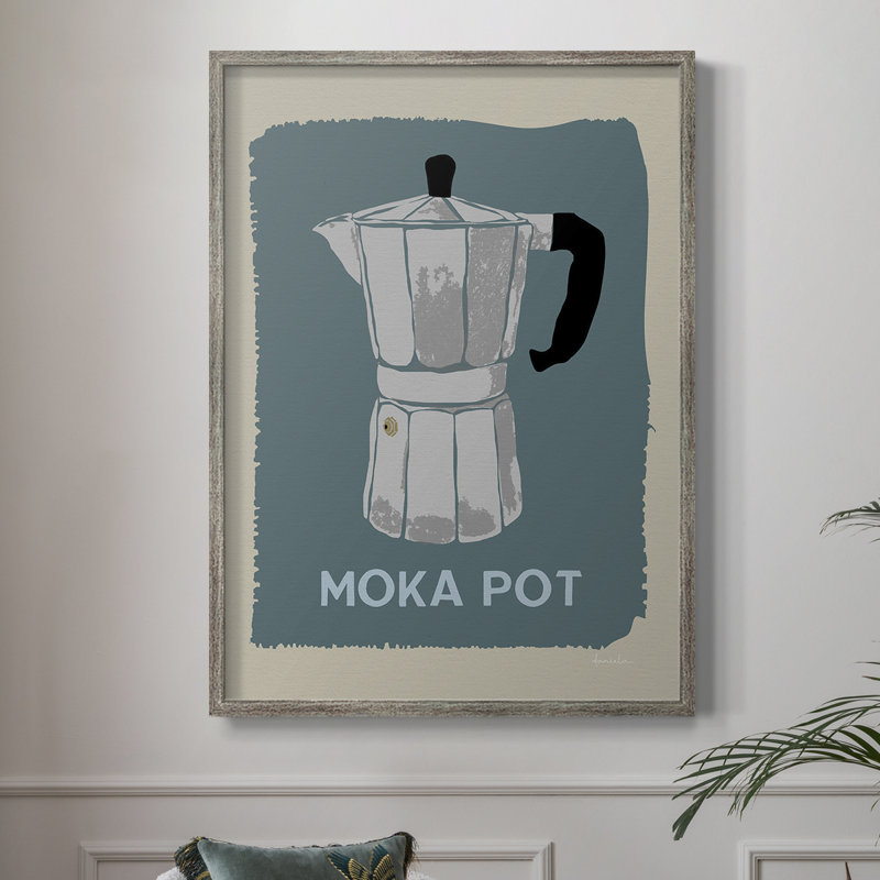 Modern Coffee II Framed Print - Solid Wood, 11" H x 9" W