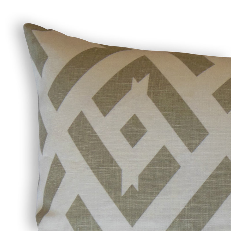 Gabriele Linen Square Pillow Cover & Insert, Height(24") x Width(24"), Gray/Black