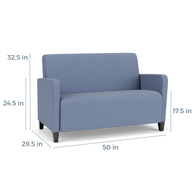 Causeuse de réception Ravenna, Bois noir, Chambray bleu marine clair